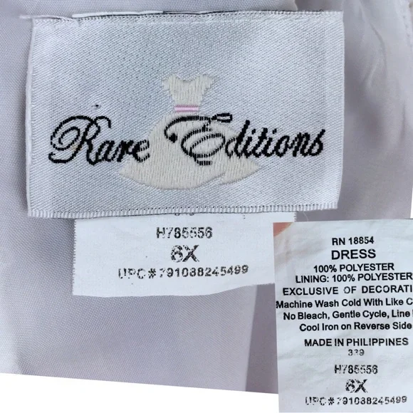 RARE EDITIONS Silver Tulle Lace Floral Princess Formal Layered Dress size 6X - Picture 14 of 16